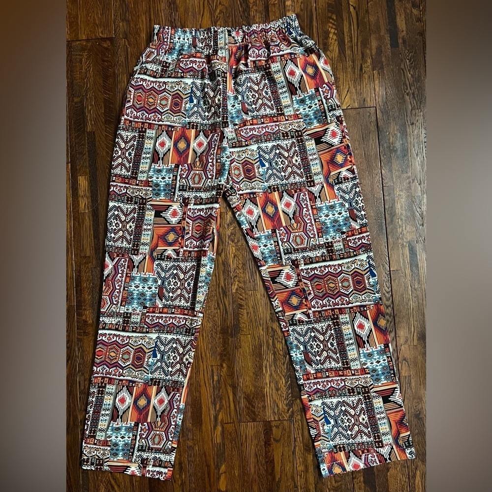 BDG Urban Outfitters Geometric Pull-on Pant in Red / Multicolor in Small